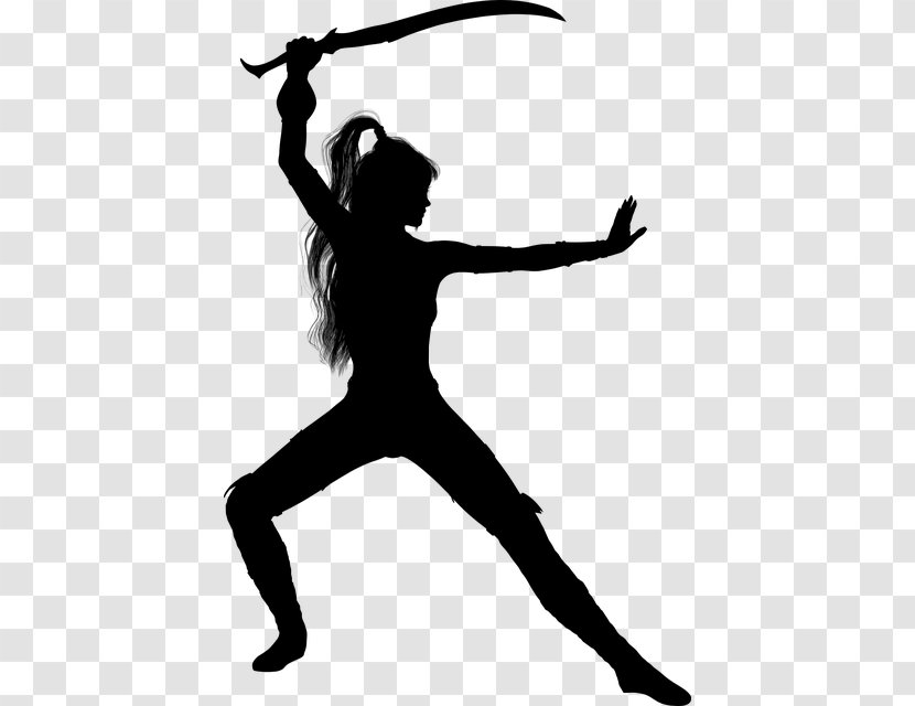 Silhouette Woman Female Sword Transparent PNG