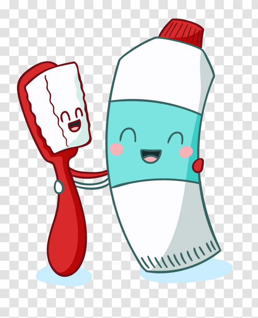 Electric Toothbrush Cartoon Tooth Brushing - Red Transparent PNG