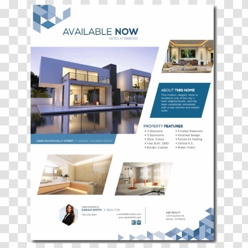 Real Estate Brochure Agent Flyer House - Design Transparent PNG