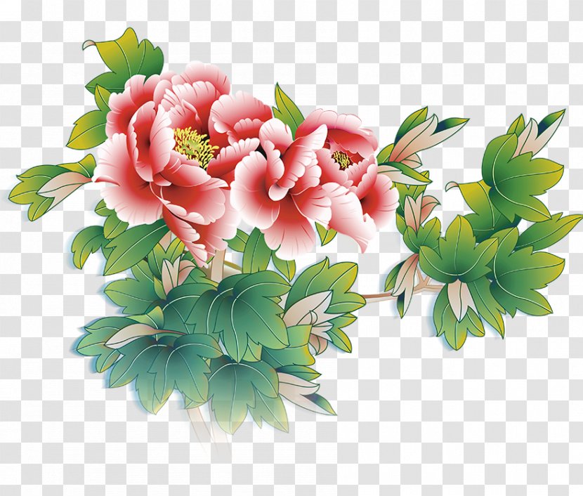 Poster - Artificial Flower - Blossoming Peony Transparent PNG