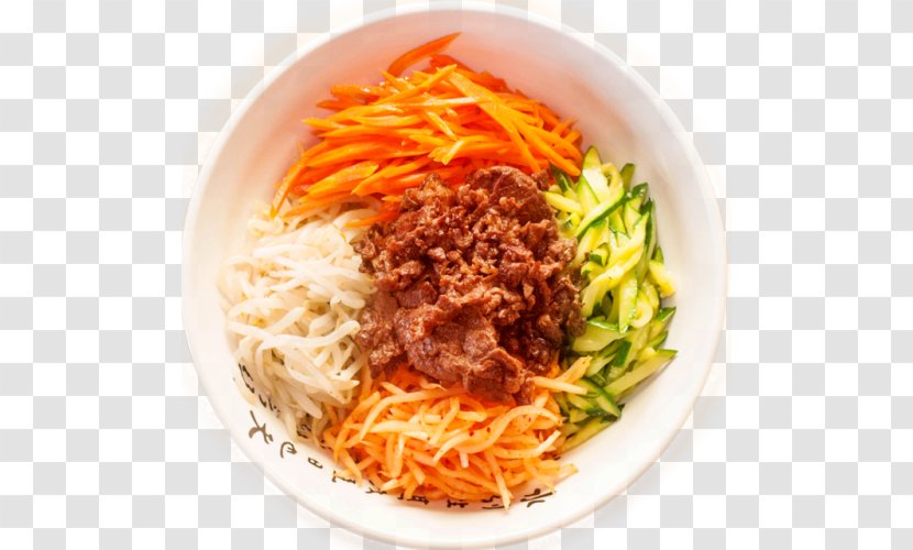 Chinese Noodles Korean Cuisine Vegetarian Kimchi Bibimbap - Spaghetti - Bibimbab Illustration Transparent PNG