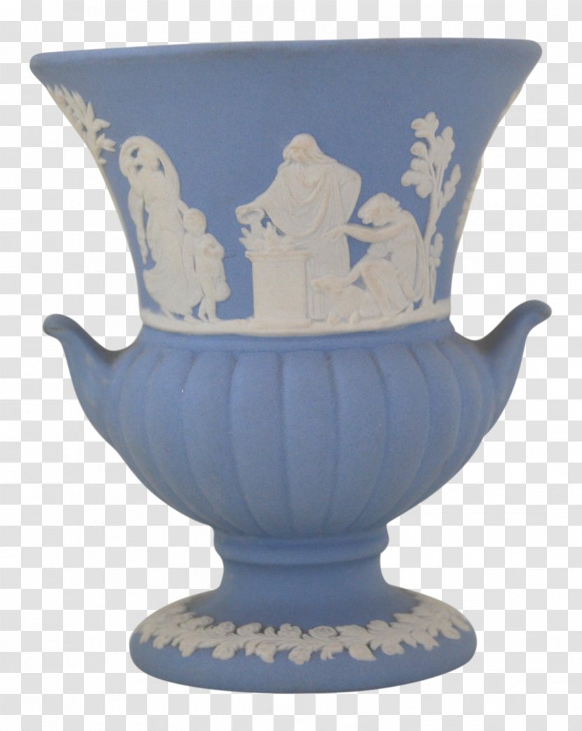 Vase Jasperware Wedgwood Urn Blue And White Pottery - Ceramic - Antique Transparent PNG