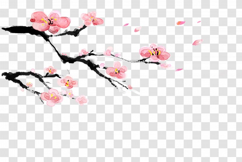 Red Plum Blossom Pink - Designer - Flower Transparent PNG