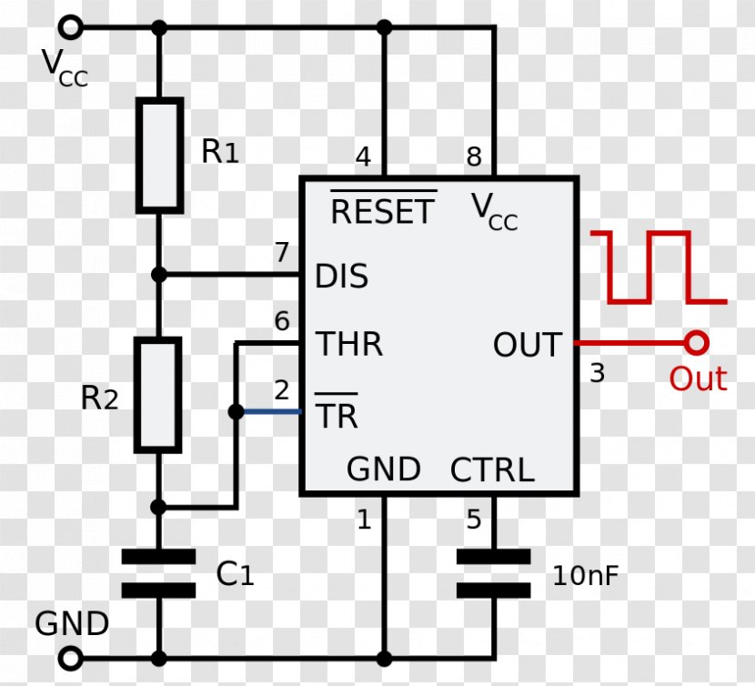 555 Timer IC Electronic Circuit Astable Multivibrator Integrated Circuits & Chips - Ic Transparent PNG