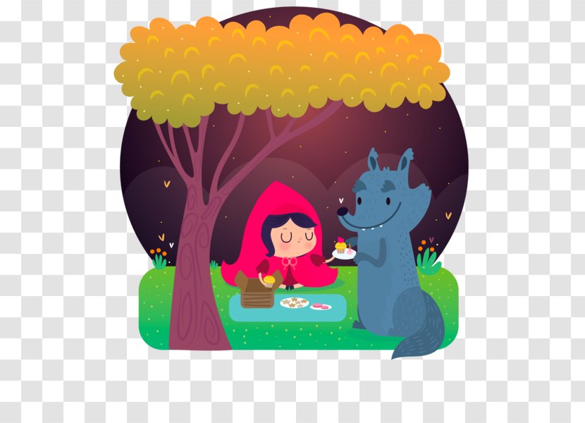 Little Red Riding Hood Illustration Cartoon Big Bad Wolf Transparent PNG