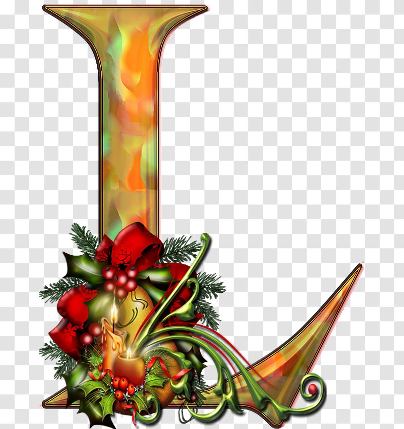 Santa Claus Christmas Day Alphabet Clip Art Tree - Floral Design - Buchstaben T Transparent PNG