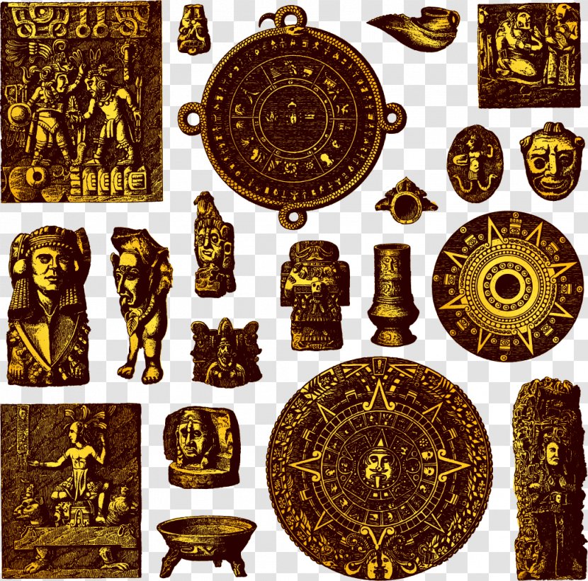 Maya Civilization Royalty-free Photography Icon - Ancient History - Hand-painted Pattern Vector Golden Egypt Transparent PNG