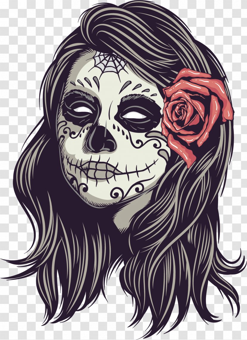 Calavera Skull Euclidean Vector Clip Art - Hand-painted Transparent PNG