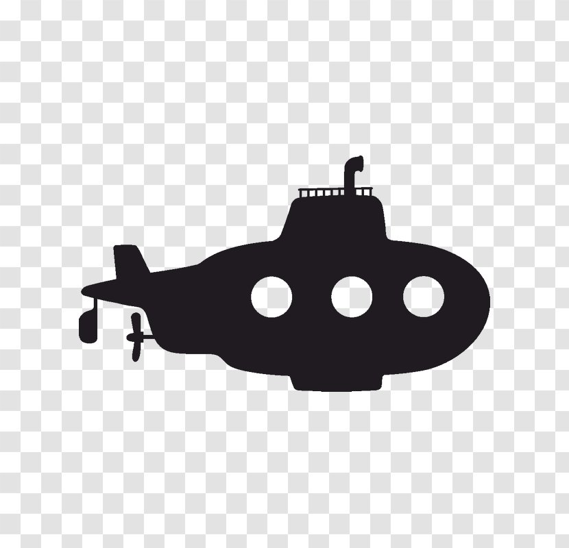 Wall Decal Sticker Bathroom - Mural - Submarine Silhouette Transparent PNG