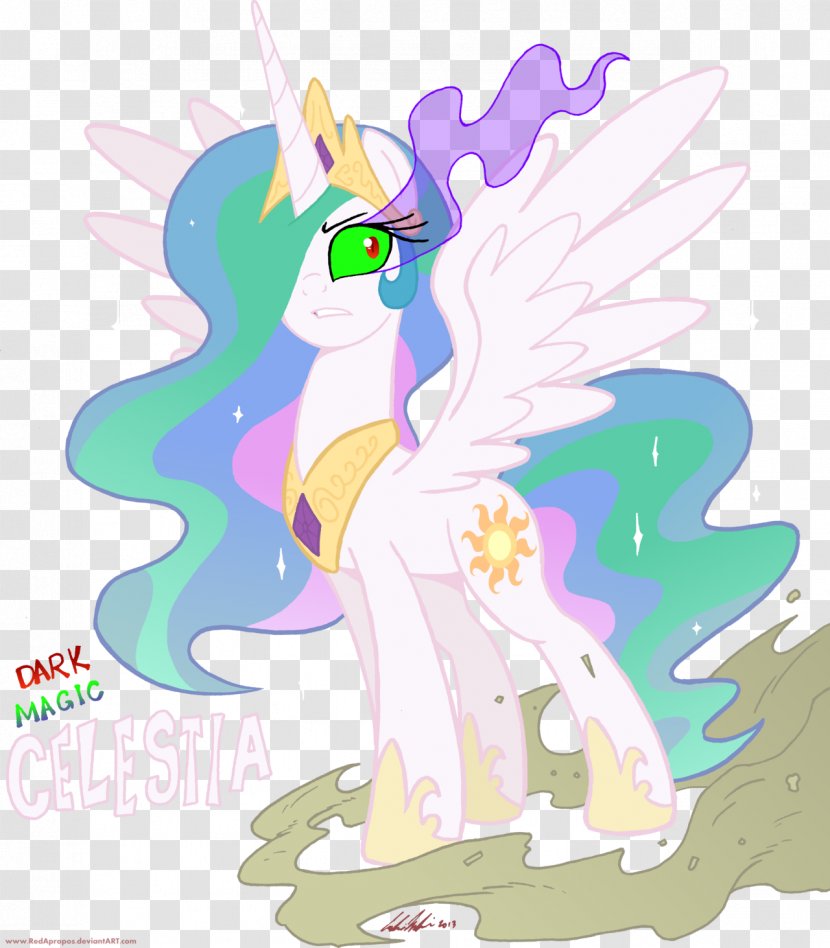 Pony Princess Celestia Darkness Color - Art - Red Magic Transparent PNG