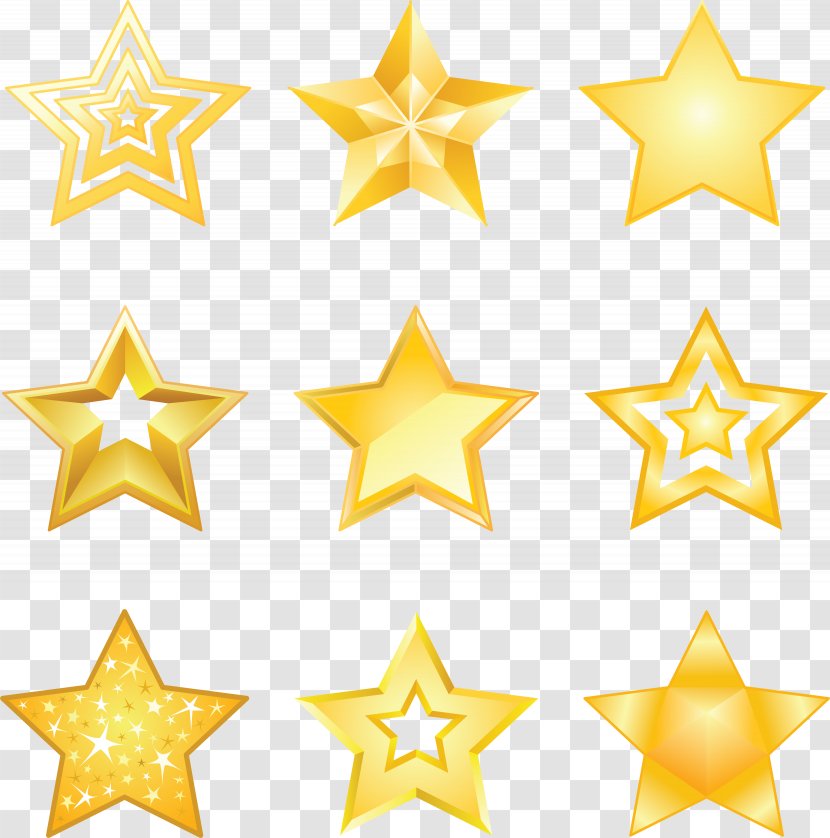 Royalty-free - Art - Gold Stars Transparent PNG