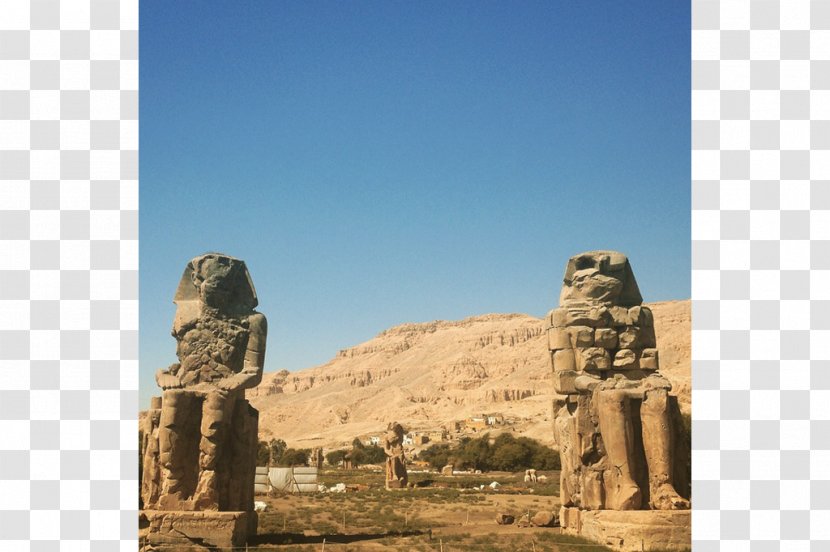 Colossi Of Memnon Luxor Valley The Kings Temple Kom Ombo Mortuary Amenhotep III - Travel Transparent PNG