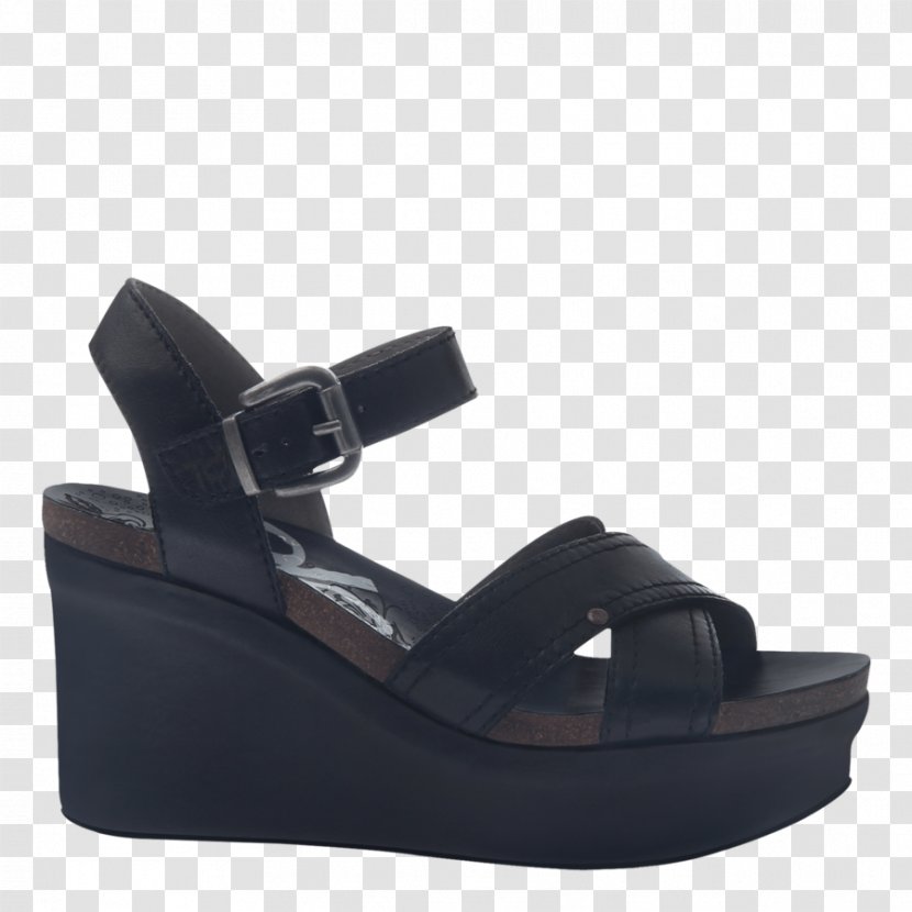 Shoe Wedge Suede Slide - Black - Summer Sandal Transparent PNG
