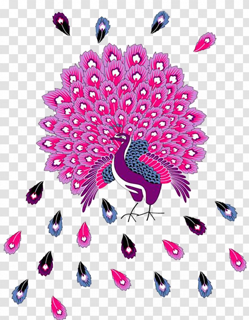 Feather Peafowl - Visual Arts - Pink Peacock Tail Transparent PNG