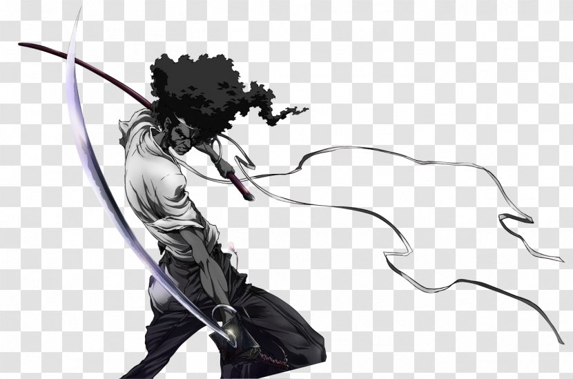 Kirito Afro Samurai Katana Sword - Watercolor Transparent PNG