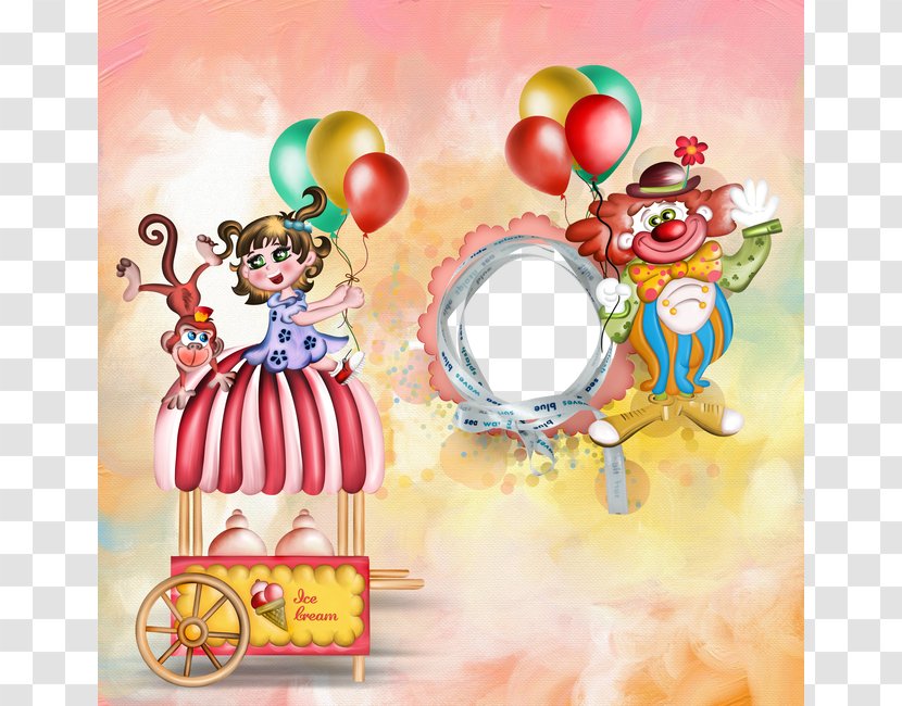 Cartoon Child - Art - Clown Frame Material Transparent PNG