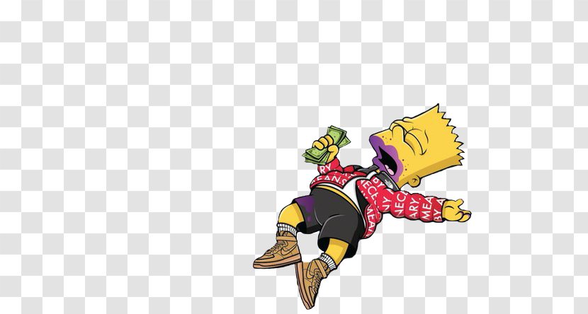 Bart Simpson Purple Drank Bay Area Rapid Transit Sticker Codeine - Character Transparent PNG