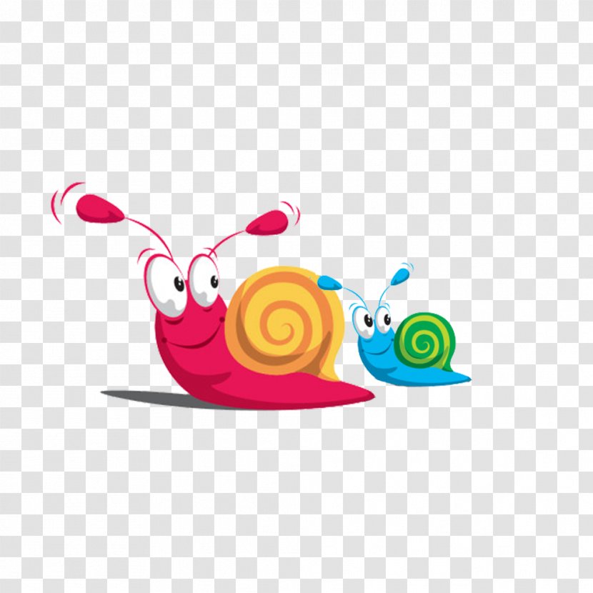 Sticker Vinyl Group Infant Adhesive Room - Creativity - Two Small Colored Cartoon Snail Transparent PNG