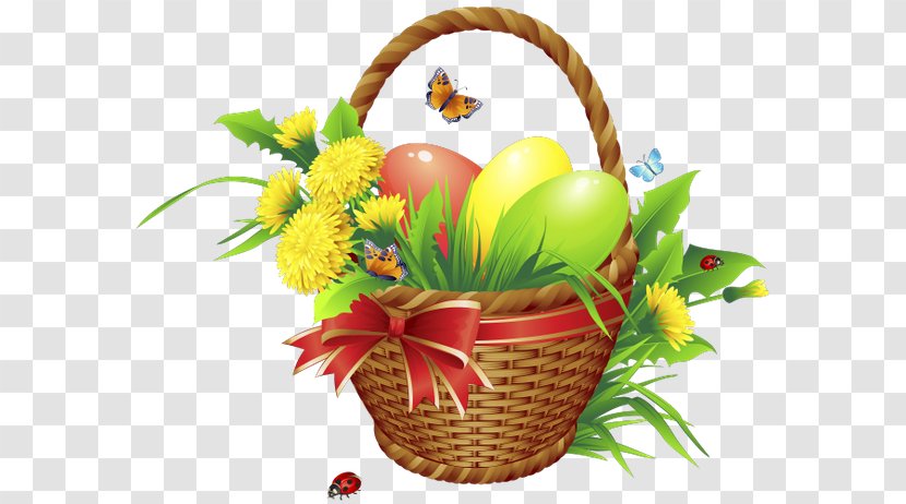 Easter Egg Bunny Clip Art - Gift Basket Transparent PNG
