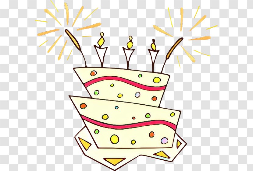Cartoon Birthday Cake - Yellow - Candle Point Transparent PNG