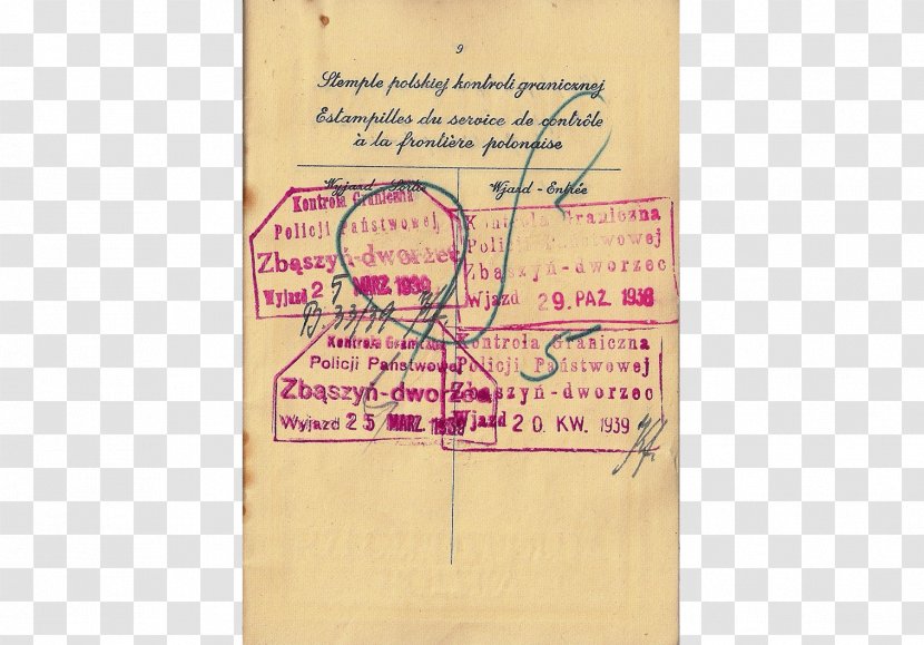 Kristallnacht Zbąszyń Second World War The Holocaust Passport - Travel Visa - Italy Transparent PNG