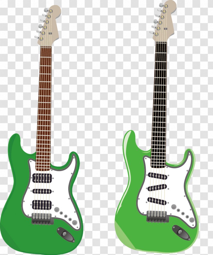 Bass Guitar Electric Acoustic - Electronic Musical Instruments - Both Green Vector Transparent PNG