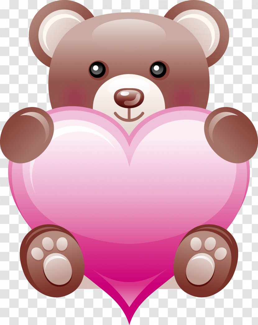 Bear Love Sticker - Heart Transparent PNG