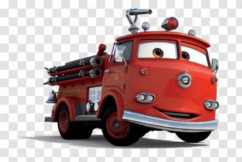 Lightning McQueen Mater Cars Pixar - Fire Department - Bangdai Transparent PNG