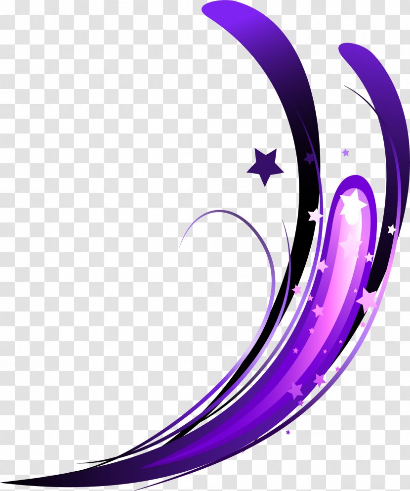 Purple Violet - Crescent - Hand Painted Star Arc Transparent PNG