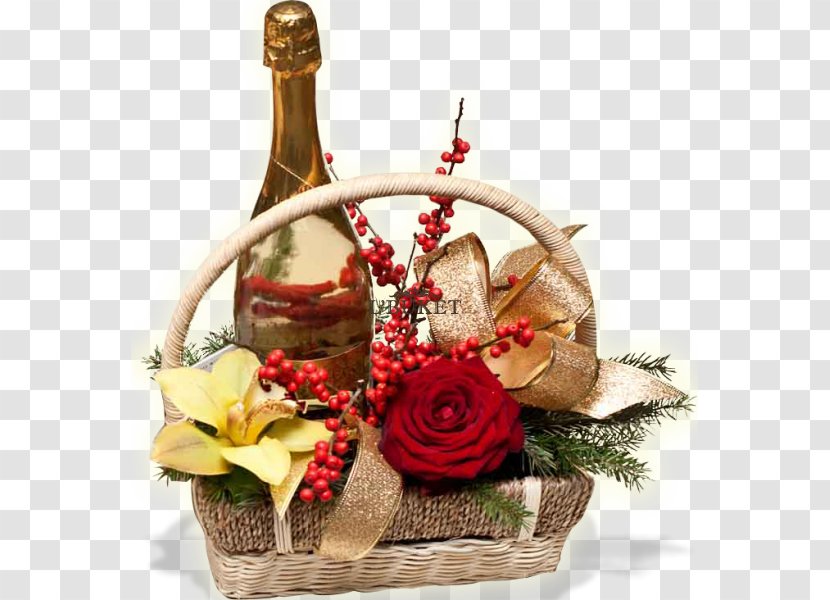 Food Gift Baskets Champagne Floral Design - Basket Transparent PNG