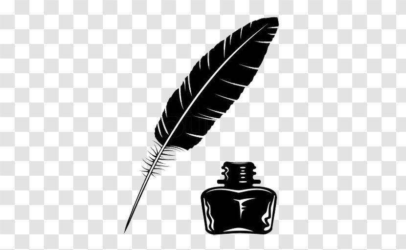 Quill Inkwell Paper Feather - Ink Transparent PNG