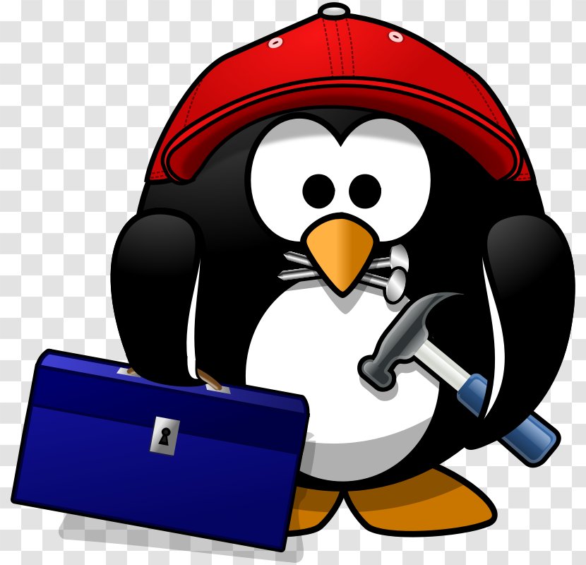 Penguin Cartoon Handyman Clip Art - Computer - Moini Transparent PNG