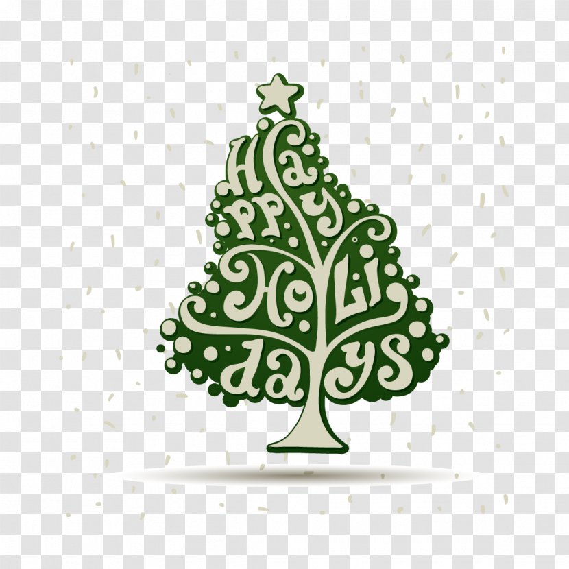 Christmas Art Creativity - Plant - Creative Tree Vector Material WordArt Transparent PNG