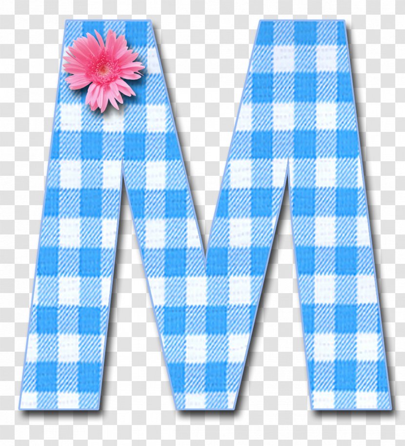 Necktie Tartan - Electric Blue - Pattern Letter M Transparent PNG