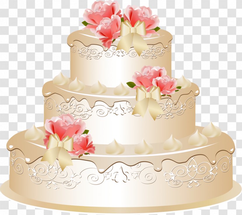 Wedding Cake Birthday Tart - Icing - PINK CAKE Transparent PNG
