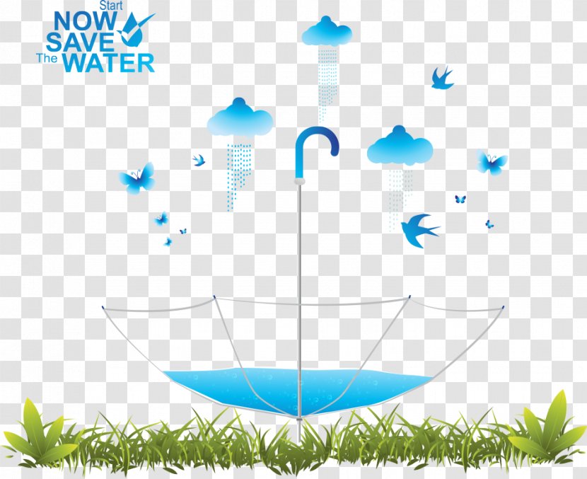Water Resources Environmental Protection Clip Art - Point - Vector Umbrella And Clouds Transparent PNG