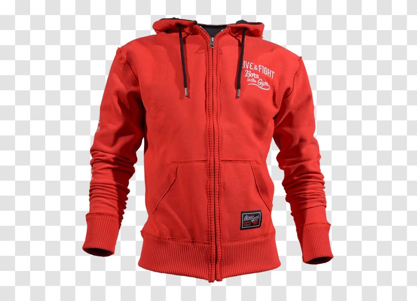 Hoodie Jacket Bluza Sweatjacke - Hood - Red Transparent PNG