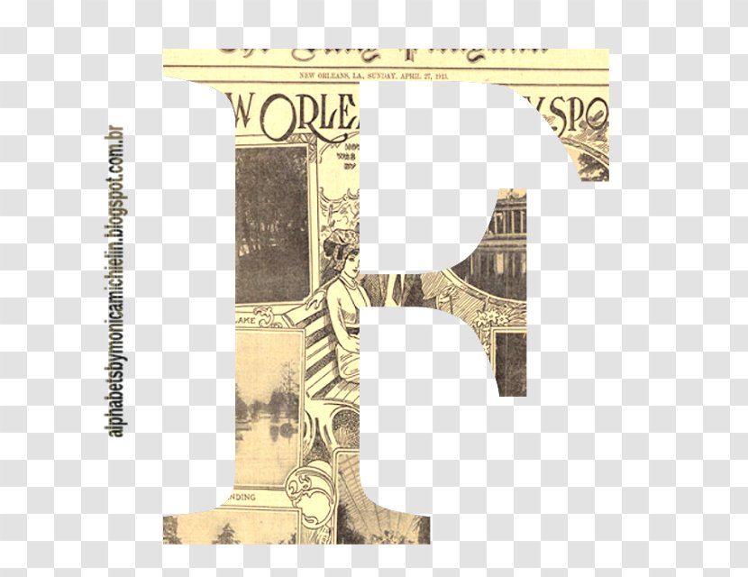 New Orleans Newspaper Alphabet Monica - Old Transparent PNG