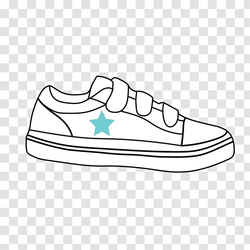 Shoe Clip Art Black & White - Turquoise - M Design SneakersShoe Drawing Vans Transparent PNG