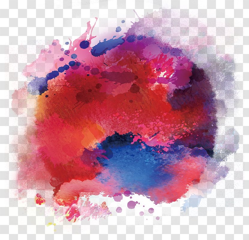 Chinese New Year Party Poster Years Eve - Painting - Colorful Ink Splash Creative FIG. Transparent PNG