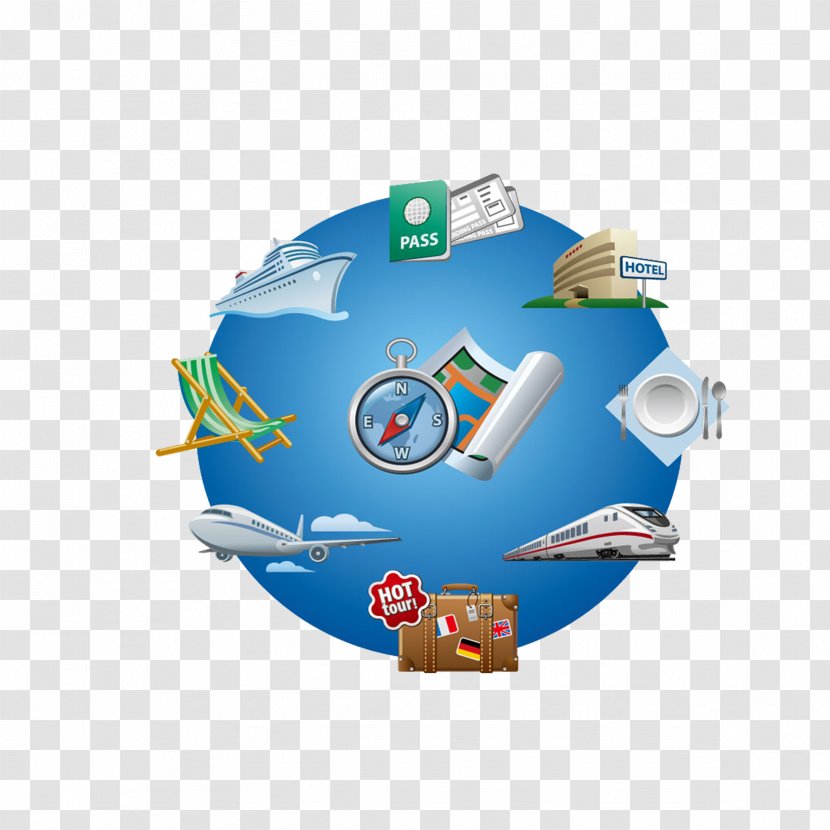 Air Travel Clip Art - Blue World Map Transparent PNG