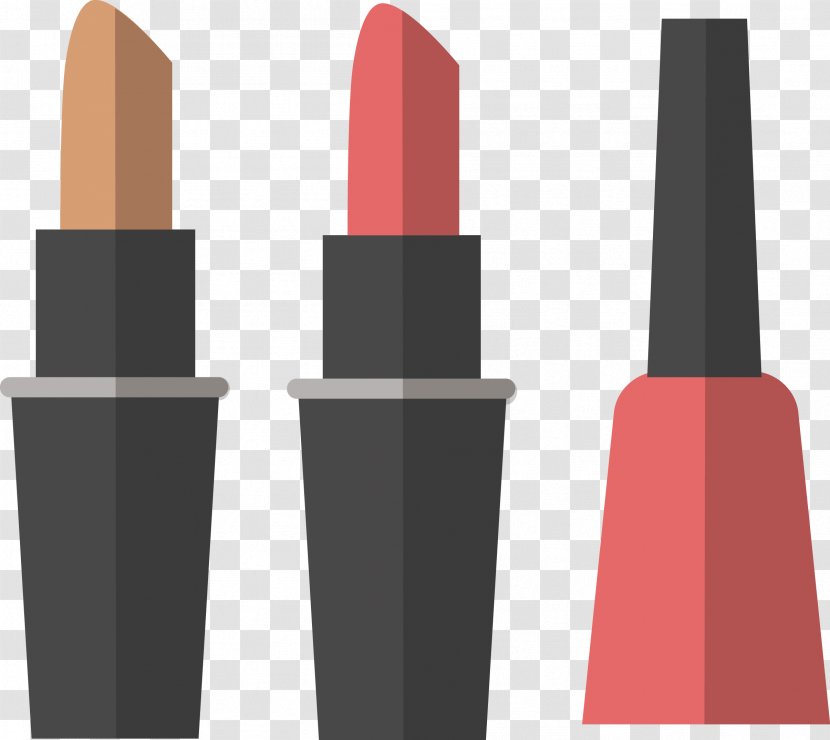 Lipstick Cosmetics Nail Polish - Vector Cartoon And Transparent PNG