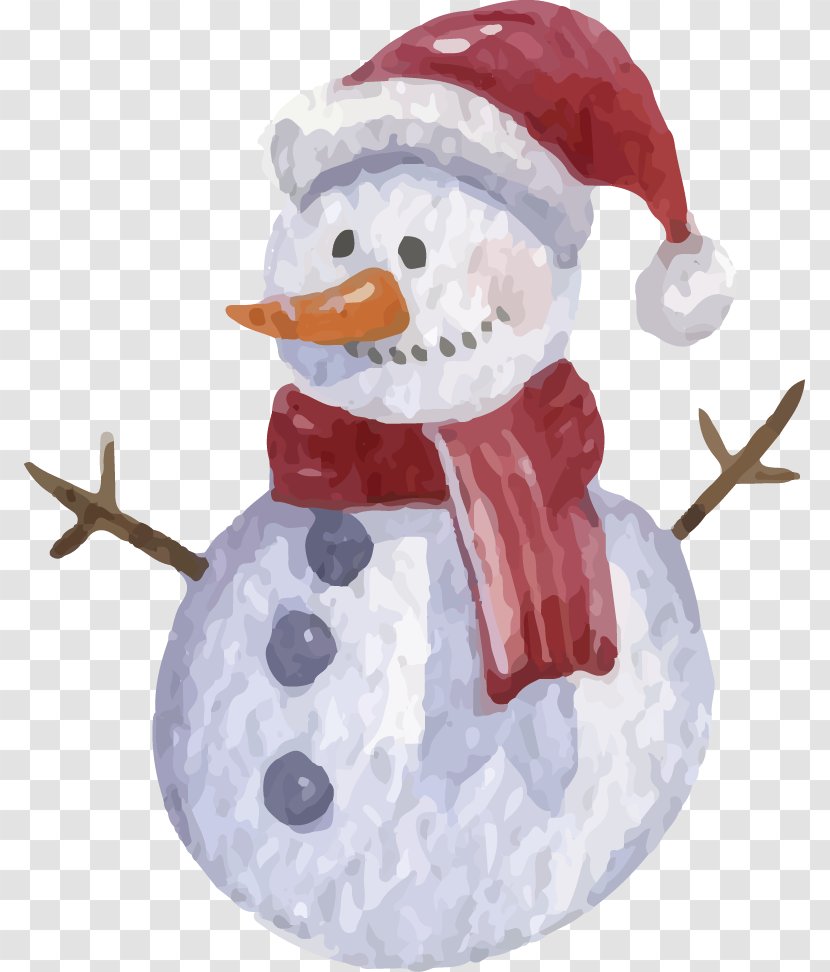 Snowman Watercolor Painting Christmas Illustration - Paint - Vector Painted Transparent PNG
