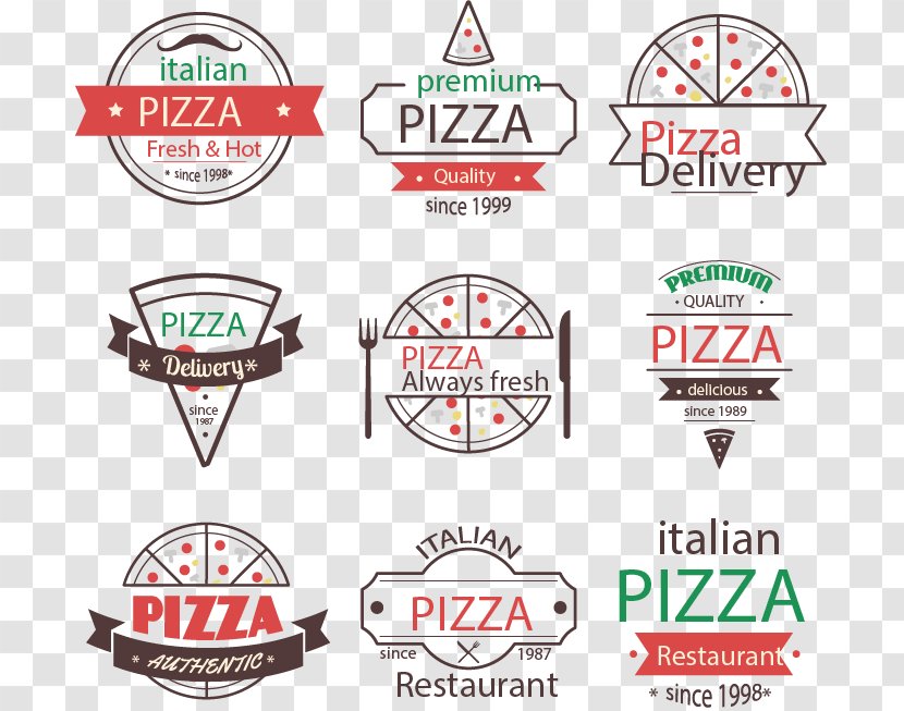 9 Vintage Pizza Logo Vector Material - Brand - Label Transparent PNG