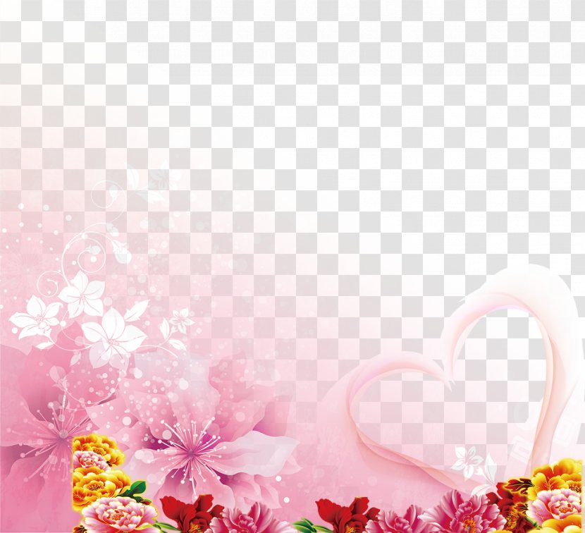 Wedding Invitation Wallpaper - Floral Design - Transparent Decorative Flowers Background Transparent PNG