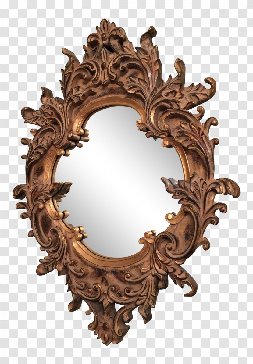 Victorian Wall Mirror Rococo Melody Maison Gold Ornate Antique Transparent PNG