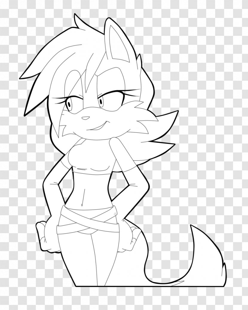 Line Art Drawing White Character Cartoon - Fiona Fox Transparent PNG