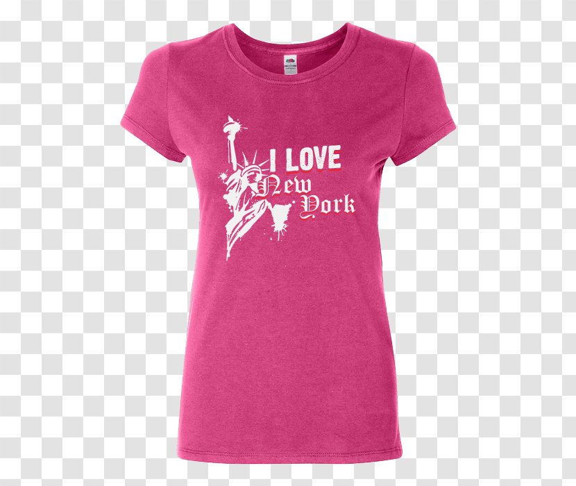 T-shirt Hoodie Clothing Top - Magenta - I Love New York Transparent PNG