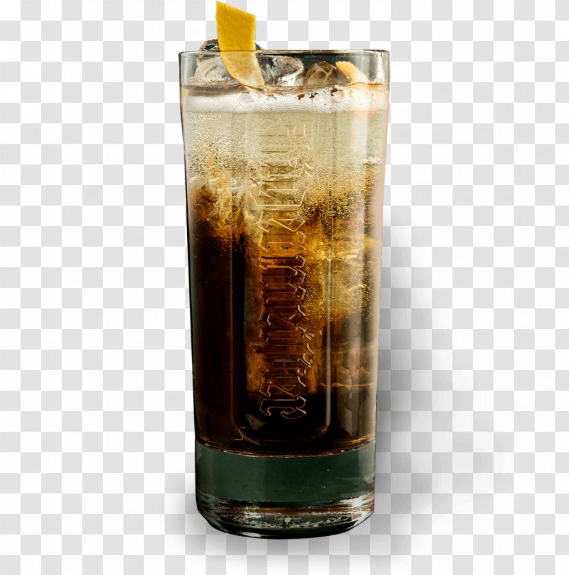 Rum And Coke Tonic Water Liqueur Jägermeister Cocktail - Tableglass - Lemon Ice Cubes Transparent PNG