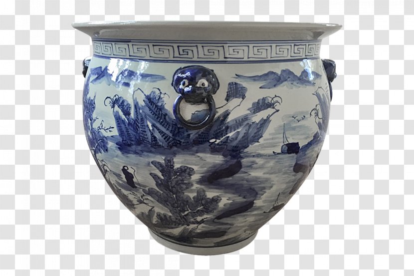 Vase Blue And White Pottery Ceramic Urn Transparent PNG